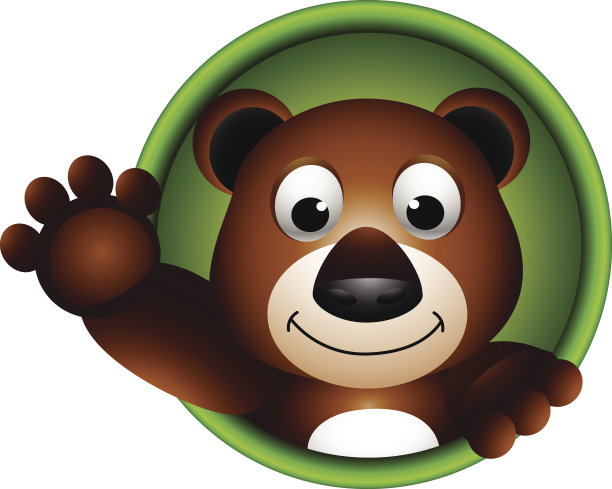 棕熊卡通举起了他的手臂图片下载