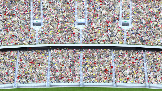体育场里的观众。三维渲染图片下载