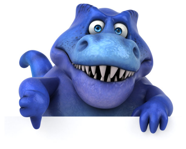 有趣的恐龙- 3D插图素材图片