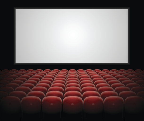 矢量影院礼堂与空白屏幕图片下载