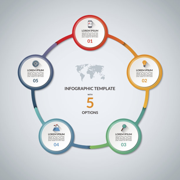 信息图圈有5个选项图片下载