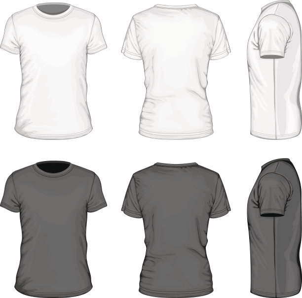 男士白黑短袖t恤图片下载