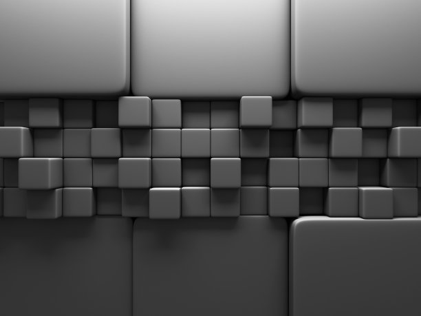 深灰色立方体块墙背景图片下载