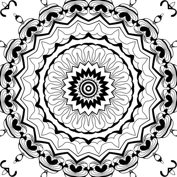 涂色页书与装饰装饰元素图片下载