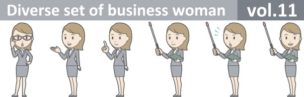 多样化的商务女性，EPS10矢量格式卷11图片下载