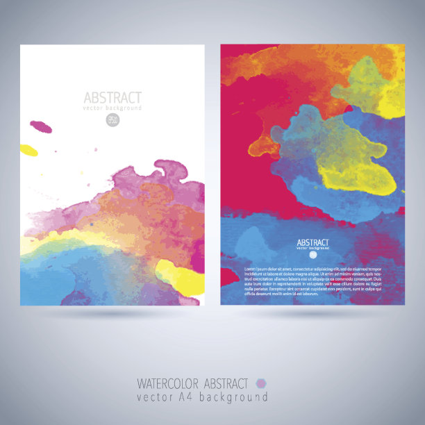 集矢量水彩模板图片下载
