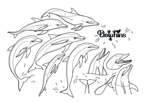 图形海豚集合素材图片