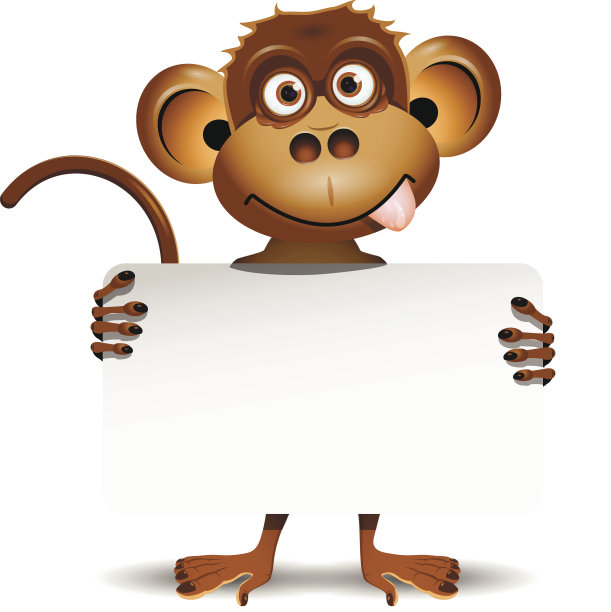 白色背景的猴子图片下载