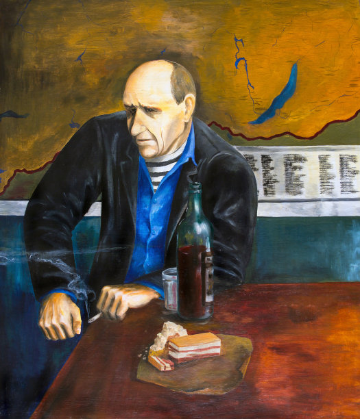 退休的水手坐在地图上图片下载