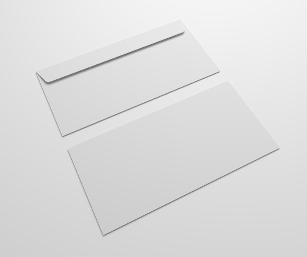 两个空白3d插图信封模拟。图片下载