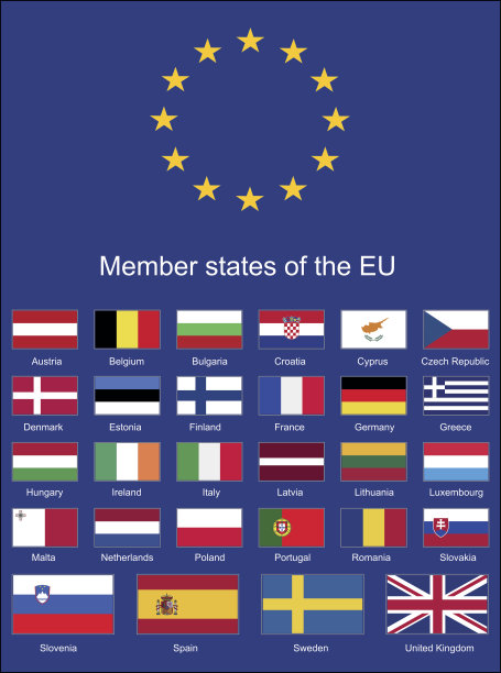 欧盟旗帜，欧盟旗帜，旗帜矢量，旗帜图标，旗帜图片下载