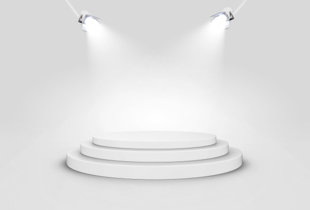 闪亮的舞台被聚光灯照亮。图片下载