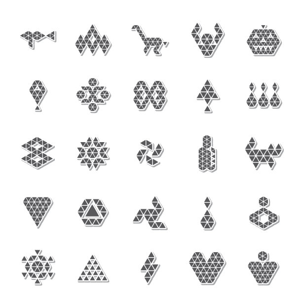 抽象多边形图标集图片下载