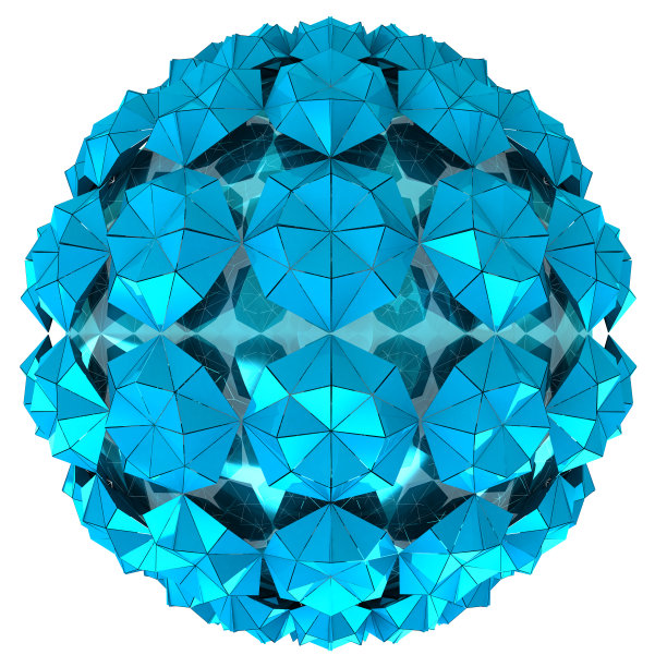 孤立三角形蓝色雪花球研究墙纸图片下载