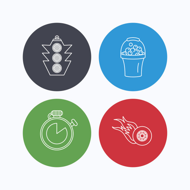 比赛，交通灯和速度图标。图片下载