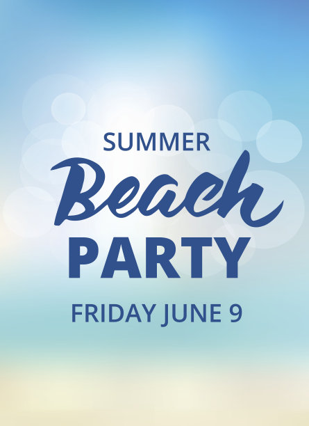 海滩聚会排版与手绘笔刷字母图片下载