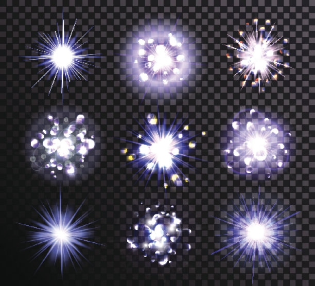 夜间烟花表演的低角度视角图片下载