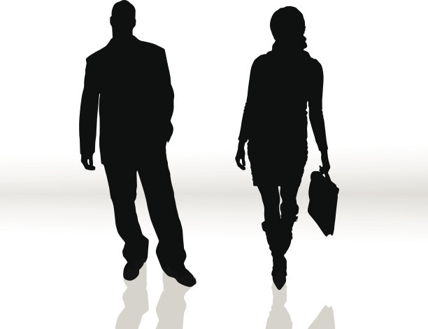 商业人士的矢量剪影。图片下载