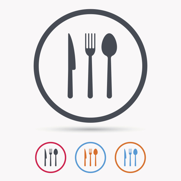叉子、刀和勺子的图标。餐具的迹象。图片下载