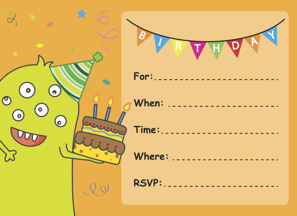 怪物生日贺卡图片下载