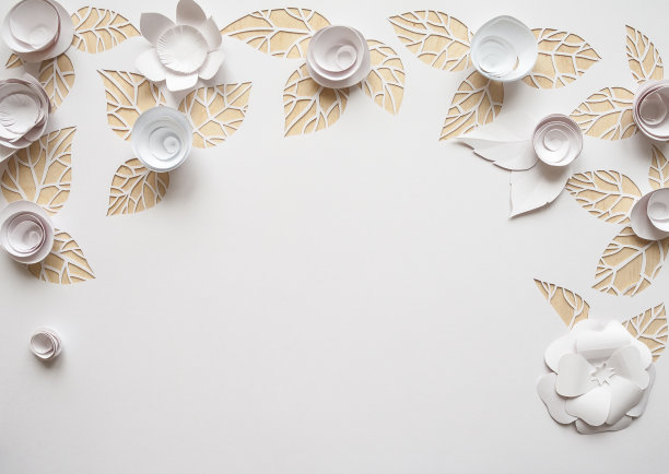 你好,春天!白色纸花图片下载