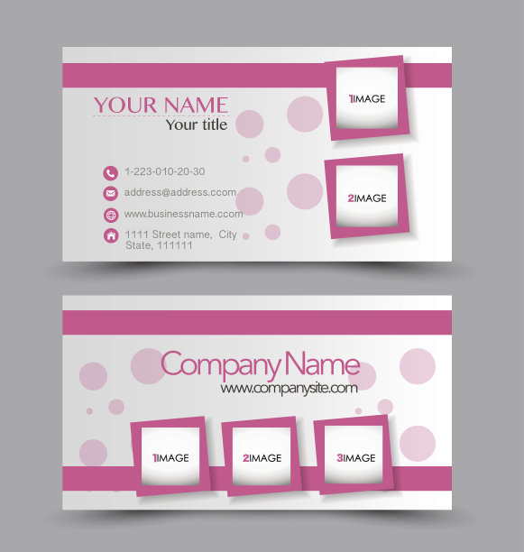 名片设置模板。矢量插图。图片下载