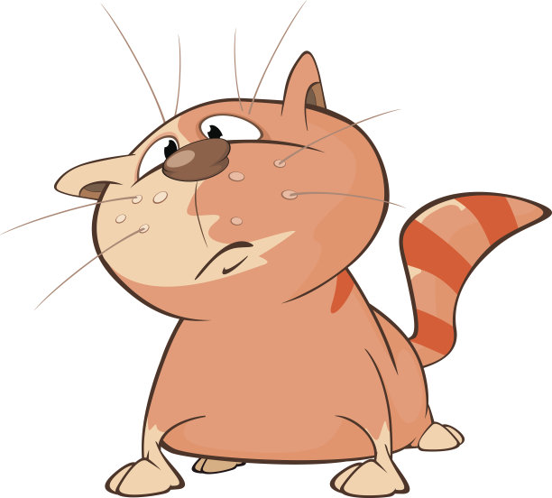 可爱的猫插图。卡通人物图片下载