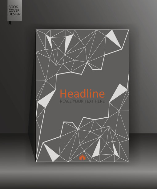灰色书设计在低聚。年度报告几何图形。图片下载