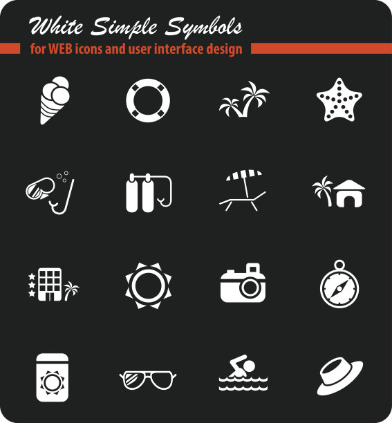 海滩上简单的图标图片下载