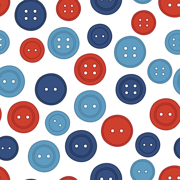 无缝模式与缝制钮扣。儿童纺织品的背景。矢量图图片下载