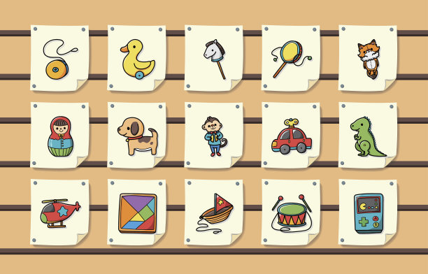 儿童玩具图标集，eps10图片下载