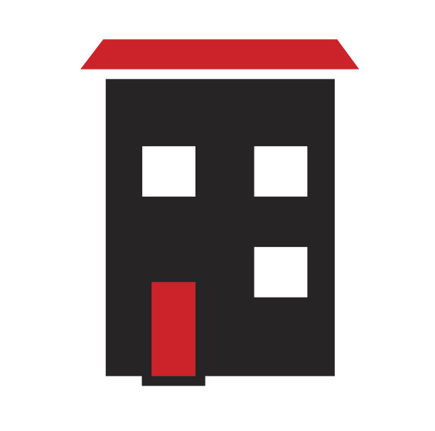 房子与红色门图标矢量隔离在白色背景。图片下载