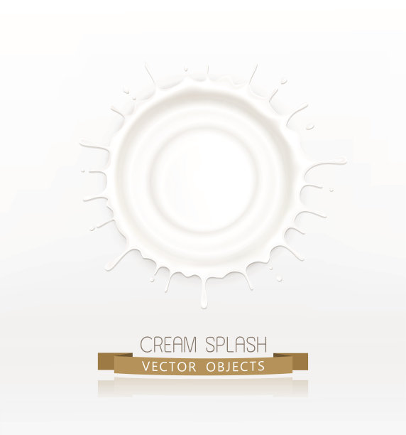 矢量孤立溅酸奶油图片下载