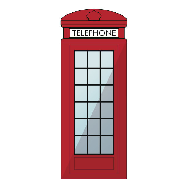 红色伦敦电话亭。在白色背景上隔离图片下载