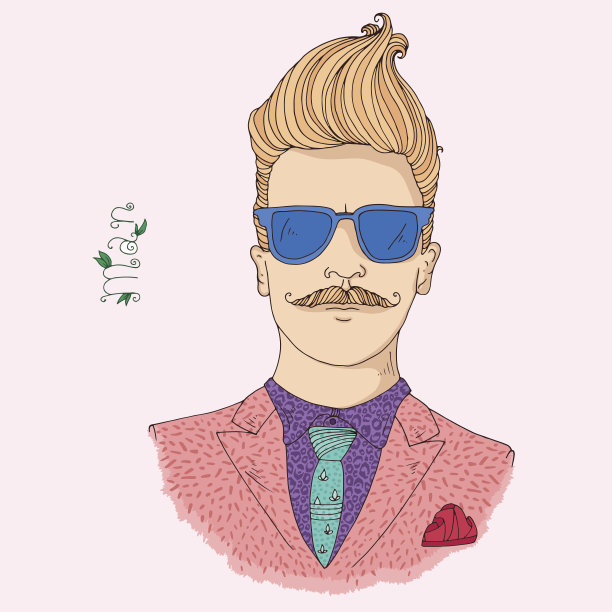 矢量手绘年轻时尚有吸引力的潮人图片下载