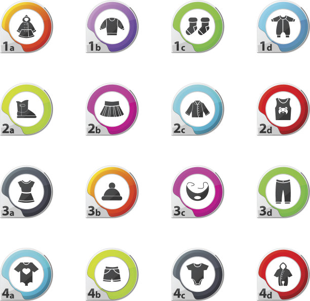 婴儿服装图标合集图片下载