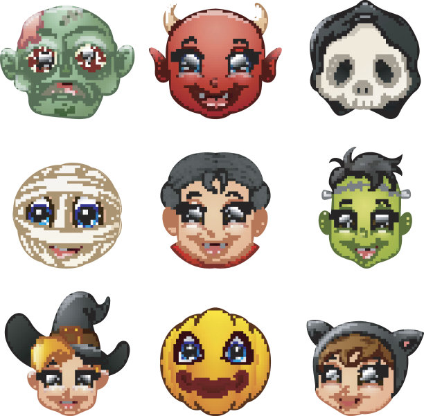 万圣节人物脸图片下载