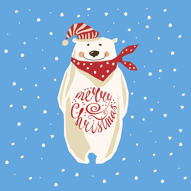 有北极熊的圣诞卡图片下载