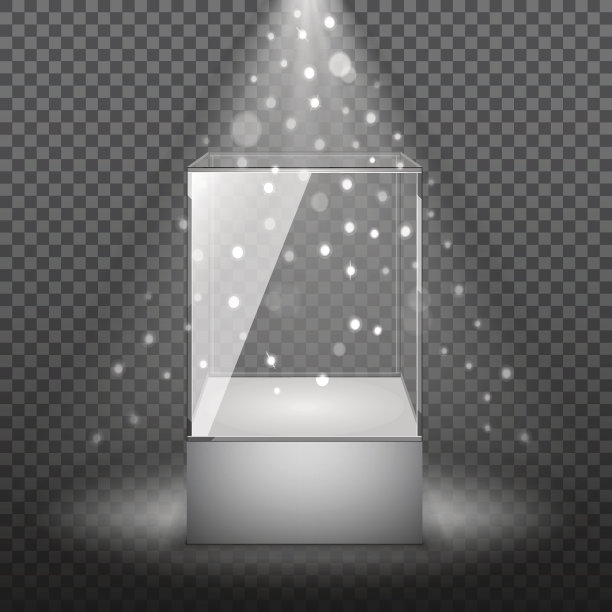 孤立现实的空玻璃橱窗。矢量插图上透明的背景图片下载