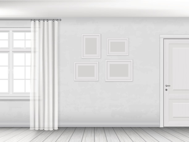 白色内饰，有窗和门图片下载