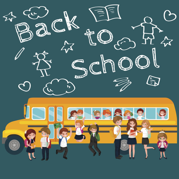 回到学校的夏季销售背景。男孩和女孩在图片下载