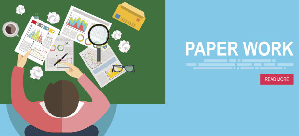 努力工作，商人在办公室会计，矢量插图。图片下载