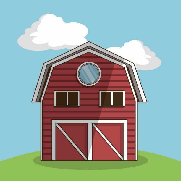 农场谷仓，矢量图图片下载