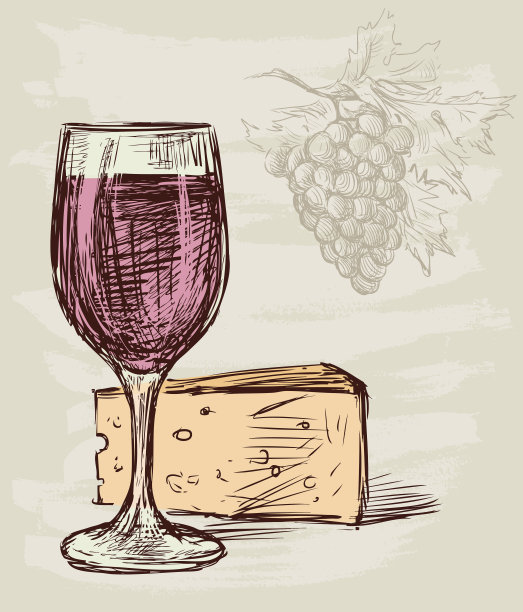 酒杯和奶酪图片下载