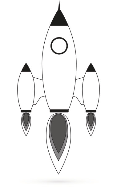 矢量火箭现代平面图标图片下载