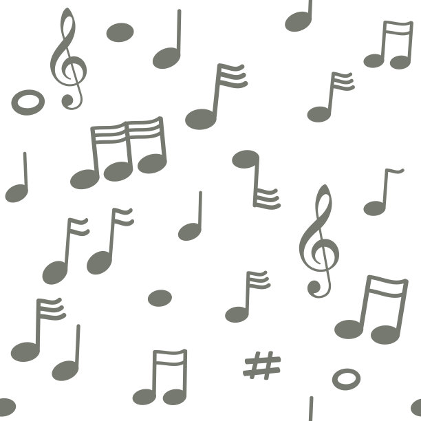 白色背景上的音符。图片下载