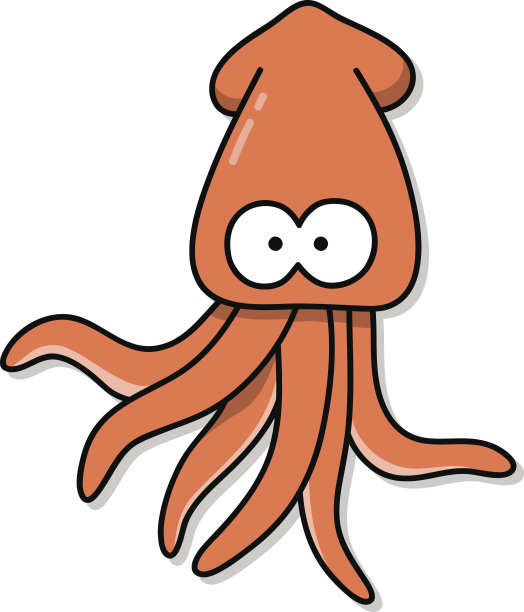 墨鱼鱿鱼卡通图片下载