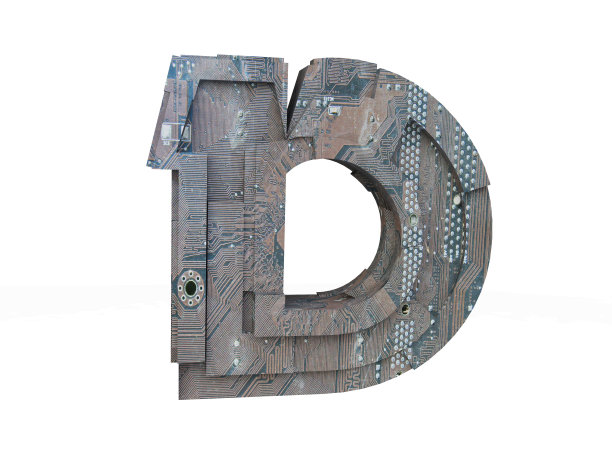高科技字母D图片下载