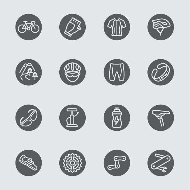 骑自行车的黑圈线图标图片下载