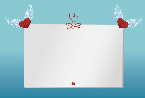 红心系的礼品卡。向量。情人节。图片下载